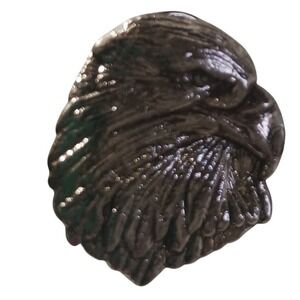 Eagle Head Lapel Hat Pin 1" Silver Metal Patriotic Freedom USA Veteran Accessory